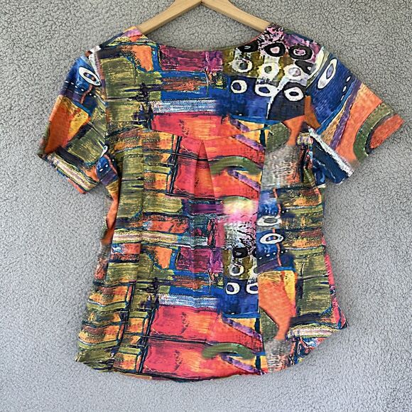 Parsley & Sage Top PL Petite Large Geometric Art to Wear Boho Beach Shirt PL - Picture 7 of 12